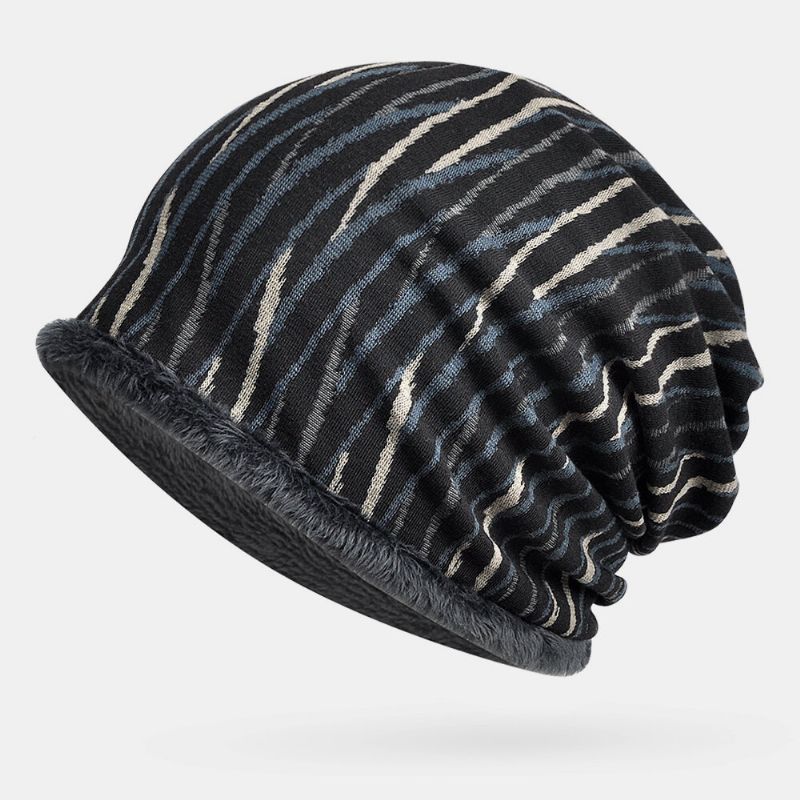 Unisex Plus Velvet Espesor Keep Warm Riding Outdoot Stripe Pattern Bufanda Multiusos Gorro Para La Cabeza