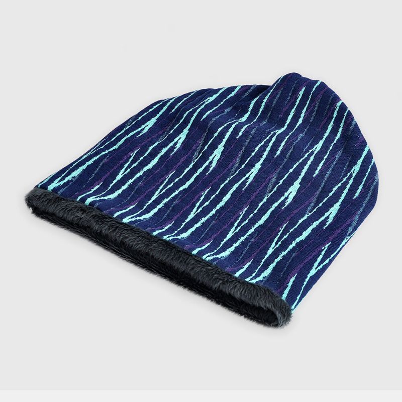 Unisex Plus Velvet Espesor Keep Warm Riding Outdoot Stripe Pattern Bufanda Multiusos Gorro Para La Cabeza