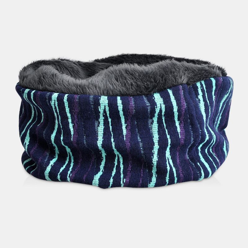 Unisex Plus Velvet Espesor Keep Warm Riding Outdoot Stripe Pattern Bufanda Multiusos Gorro Para La Cabeza