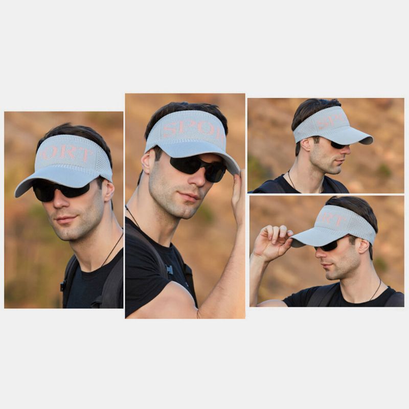 Unisex Poliéster Tejer Deportes Al Aire Libre Sombreros Con Visera Anti-uv Gorra Superior Vacía Gorra De Béisbol