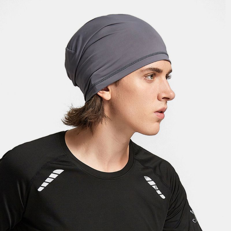 Unisex De Seda De Hielo De Una Sola Capa Transpirable Que Absorbe El Sudor Hip-hop Gorro Deportivo Con Diadema