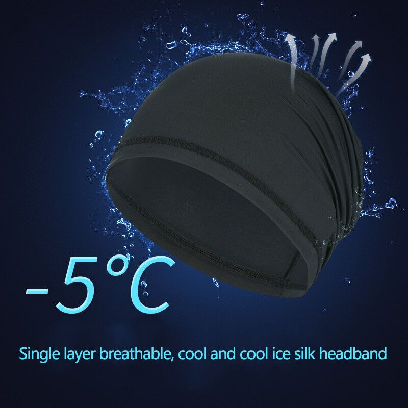 Unisex De Seda De Hielo De Una Sola Capa Transpirable Que Absorbe El Sudor Hip-hop Gorro Deportivo Con Diadema