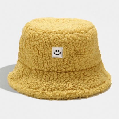 Unisex Terciopelo Sonrisa Cara Casual Mantener Caliente Sombrero Térmico Sombrero De Pareja Sombrero De Cubo