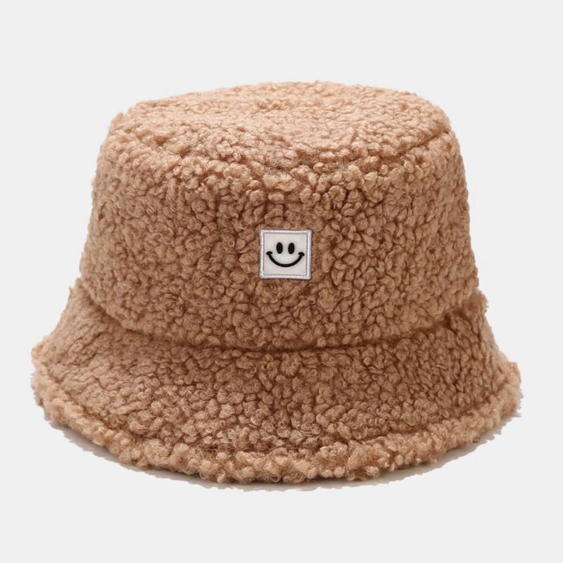 Unisex Terciopelo Sonrisa Cara Casual Mantener Caliente Sombrero Térmico Sombrero De Pareja Sombrero De Cubo