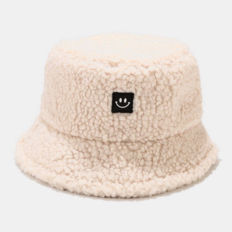 Unisex Terciopelo Sonrisa Cara Casual Mantener Caliente Sombrero Térmico Sombrero De Pareja Sombrero De Cubo