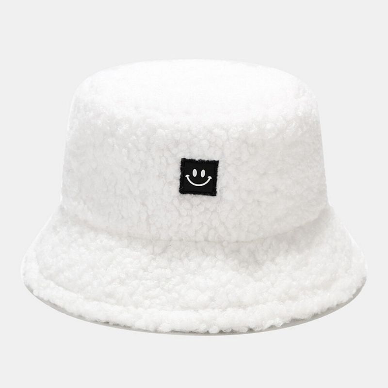 Unisex Terciopelo Sonrisa Cara Casual Mantener Caliente Sombrero Térmico Sombrero De Pareja Sombrero De Cubo