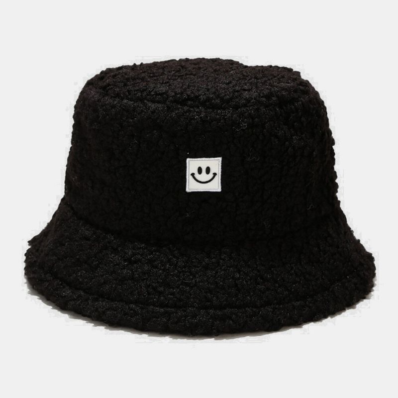 Unisex Terciopelo Sonrisa Cara Casual Mantener Caliente Sombrero Térmico Sombrero De Pareja Sombrero De Cubo