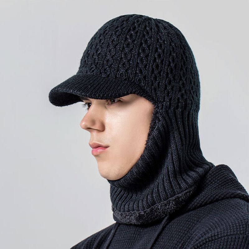 Unisex De Una Pieza Más Terciopelo Grueso Cálido Cuello Cara Protección Para Los Oídos Sombrero Bufanda Sombrero De Punto