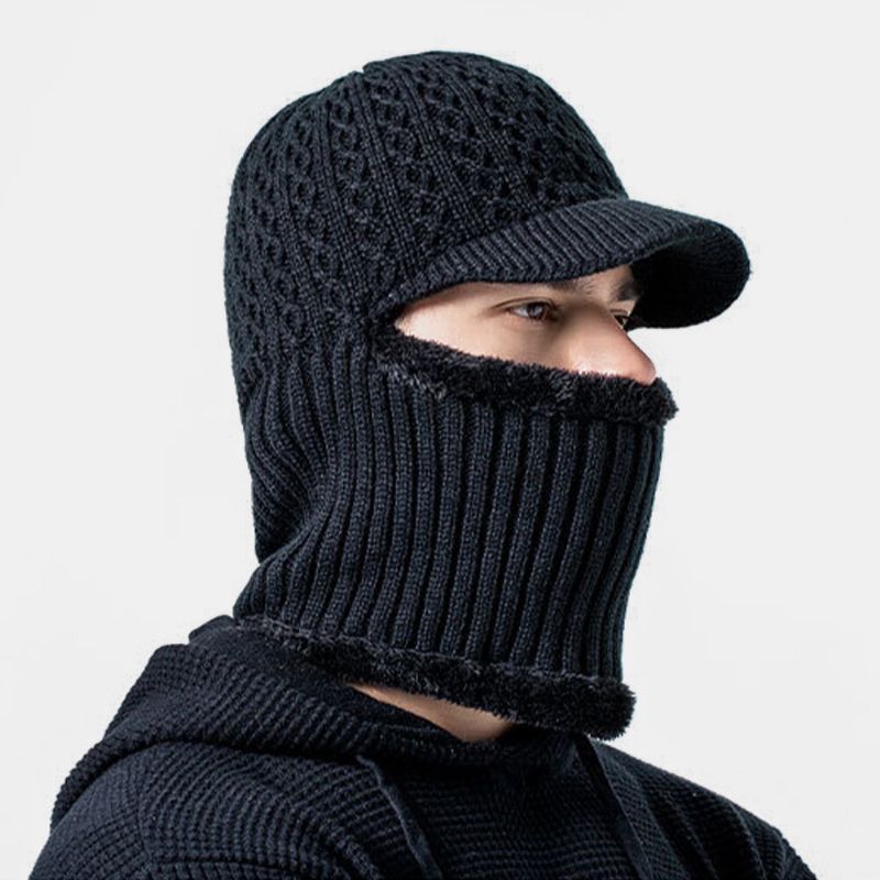 Unisex De Una Pieza Más Terciopelo Grueso Cálido Cuello Cara Protección Para Los Oídos Sombrero Bufanda Sombrero De Punto