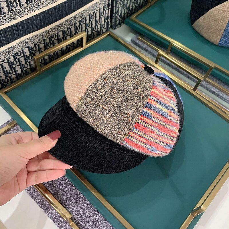 Unsiex Corduroy Patchwork Color Warm All-match Casual Newsboy Hat Sombrero Octogonal Sombrero De Boina