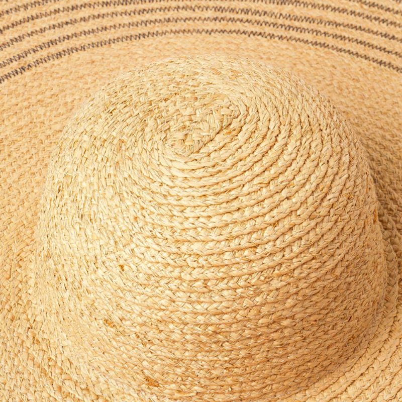 Visera De Ala Salvaje Hecha A Mano Para Mujer Raya De Color Sombrero De Playa Para Vacaciones Sombrero De Rafia Natural Sombrero De Paja Con Ala Enrollada