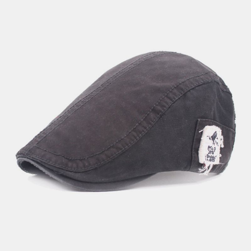 Visera De Algodón Lavada Unisex Casual Pareja Sombrero Plano Sombrero Delantero Sombrero De Boina