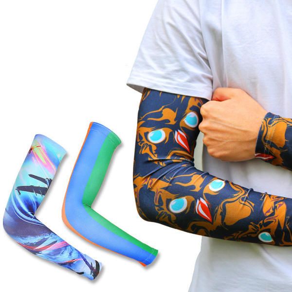 Calentador De Brazo Anti-uv Para Hombre Deporte Al Aire Libre Montar Protector Solar Protector De Brazo Tatuaje Manga Del Brazo