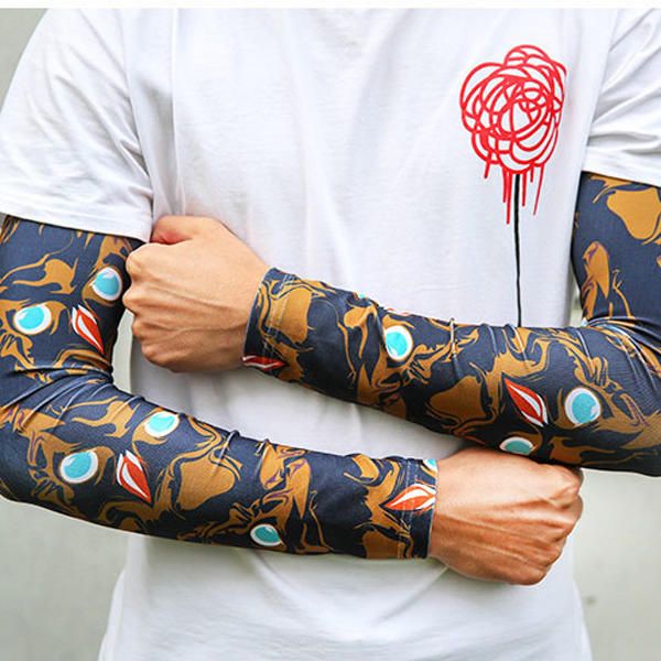 Calentador De Brazo Anti-uv Para Hombre Deporte Al Aire Libre Montar Protector Solar Protector De Brazo Tatuaje Manga Del Brazo