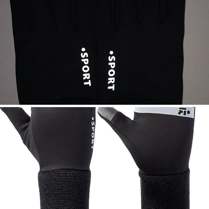 Guantes De Alargamiento De Muñeca Antideslizantes Impermeables Unisex Guantes De Forro Cálido Con Pantalla Táctil Deportiva