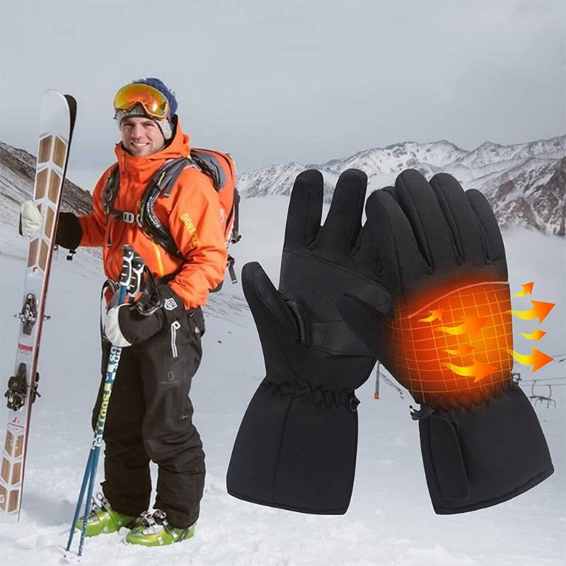 Guantes Calefactores Unisex Con Pantalla Táctil Calentados Por Batería Resistentes Al Viento Cálidos Para Dedos Completos