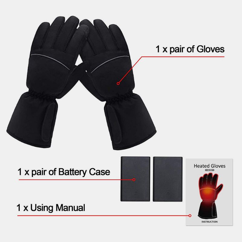 Guantes Calefactores Unisex Con Pantalla Táctil Calentados Por Batería Resistentes Al Viento Cálidos Para Dedos Completos