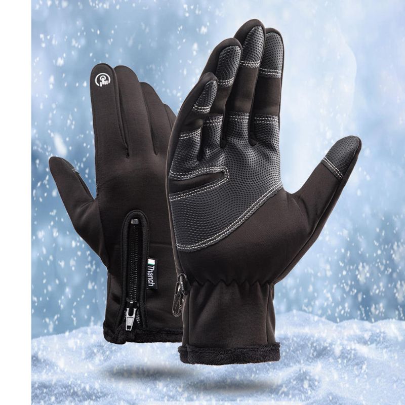 Guantes De Ciclismo Impermeables Unisex Más Guante De Motocicleta De Terciopelo Cálido Para Fitness