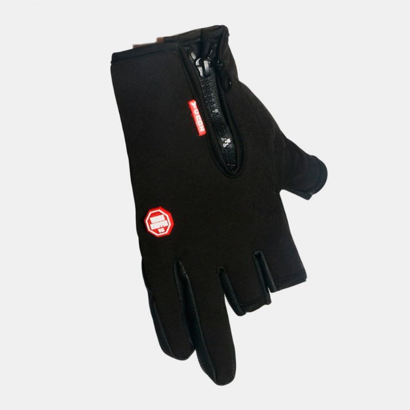 Guantes De Cuero Antideslizantes De Pesca Deportiva Al Aire Libre Impermeables De Medio Dedo Unisex