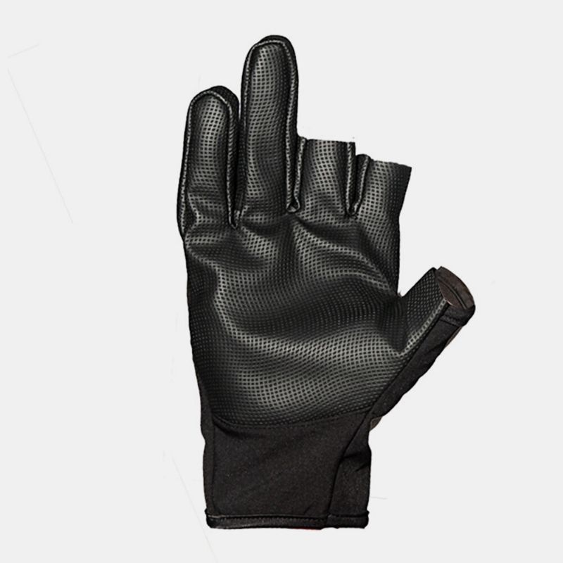 Guantes De Cuero Antideslizantes De Pesca Deportiva Al Aire Libre Impermeables De Medio Dedo Unisex