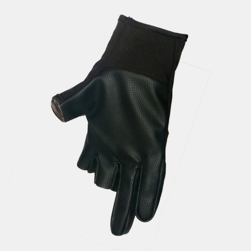 Guantes De Cuero Antideslizantes De Pesca Deportiva Al Aire Libre Impermeables De Medio Dedo Unisex