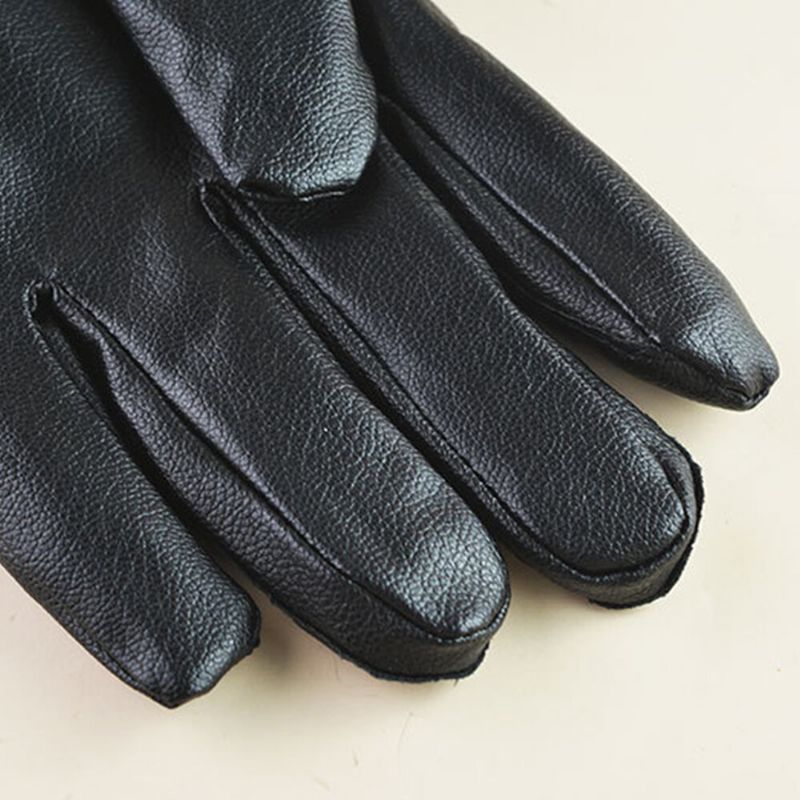 Guantes De Dedo Completo Al Aire Libre Con Pantalla De Terciopelo Impermeable Y De Piel Sintética Para Hombre