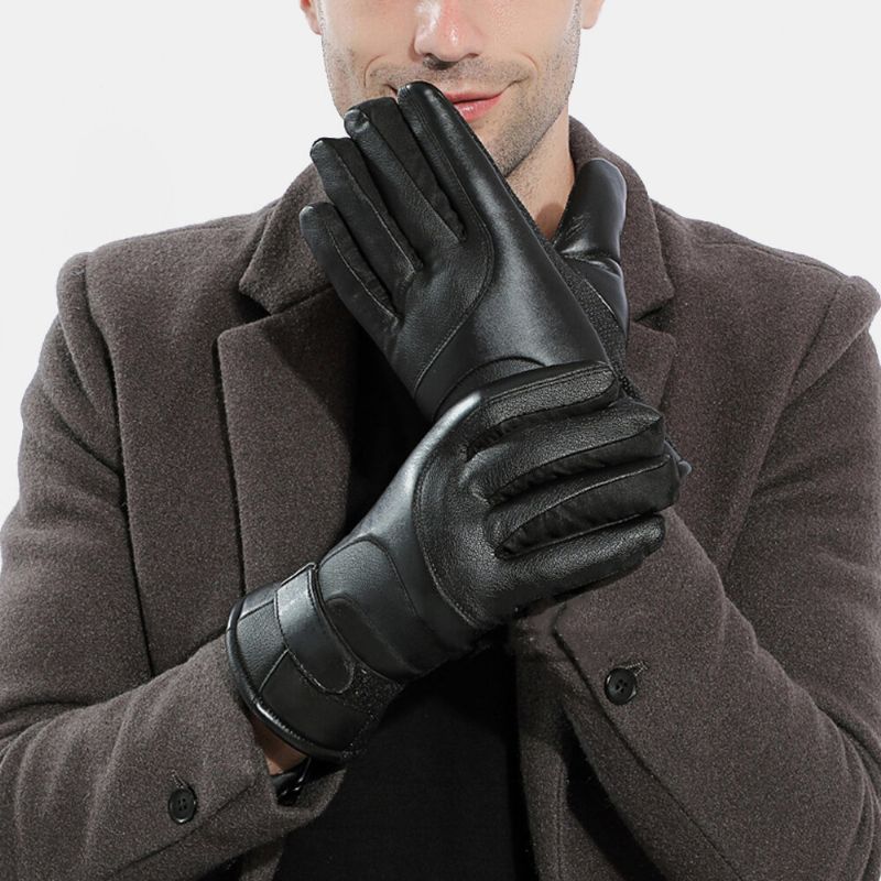 Guantes De Dedo Completo Impermeables Impermeables Con Pantalla Táctil Para Hombre Al Aire Libre Más Guantes De Terciopelo Para Dedos Completos