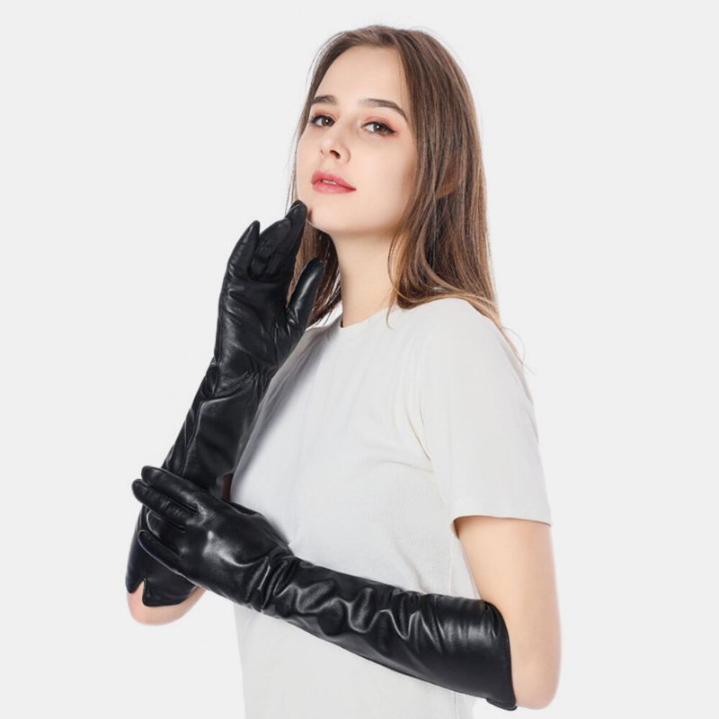 Guantes De Dedo Completo De Terciopelo Con Pantalla Táctil Para Mantener El Calor Al Aire Libre Y Moda Al Aire Libre Para Mujer Para Montar En Bicicleta