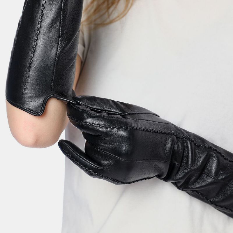 Guantes De Dedo Completo De Terciopelo Con Pantalla Táctil Para Mantener El Calor Al Aire Libre Y Moda Al Aire Libre Para Mujer Para Montar En Bicicleta