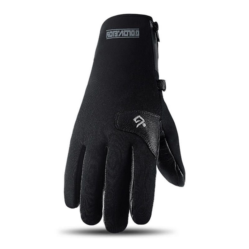 Guantes De Esquí Unisex De Invierno Grueso De Cuero Genuino A Prueba De Viento