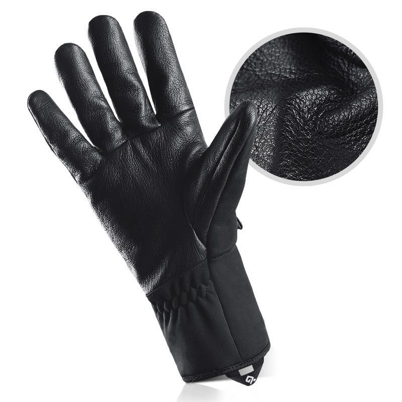 Guantes De Esquí Unisex De Invierno Grueso De Cuero Genuino A Prueba De Viento