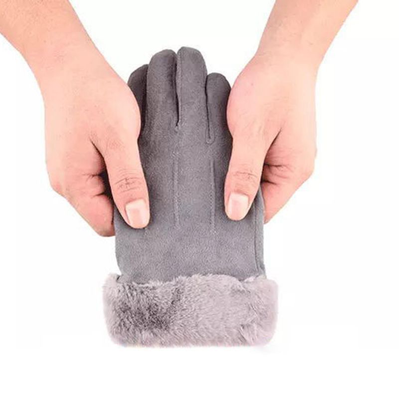 Guantes De Gamuza De Invierno Para Hombre Guante De Dedo Con Pantalla Táctil Gruesa De Terciopelo Cálido