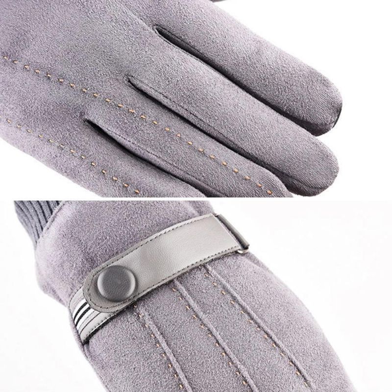 Guantes De Gamuza De Invierno Para Hombre Guante De Dedo Con Pantalla Táctil Gruesa De Terciopelo Cálido