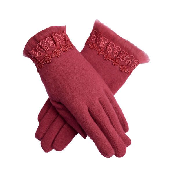 Guantes De Lana Elegantes De Otoño Para Mujer Guantes De Viaje Suaves Y Cálidos Con Dedos Completos