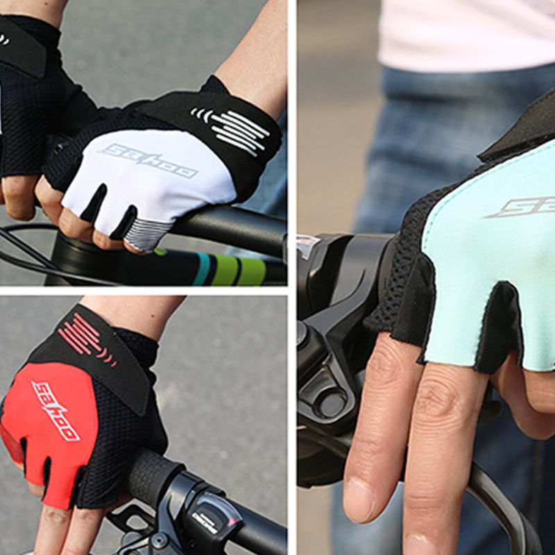 Guantes De Medio Dedo Unisex Antideslizantes Transpirables Y Resistentes Al Desgaste Para Montar En Bicicleta Al Aire Libre