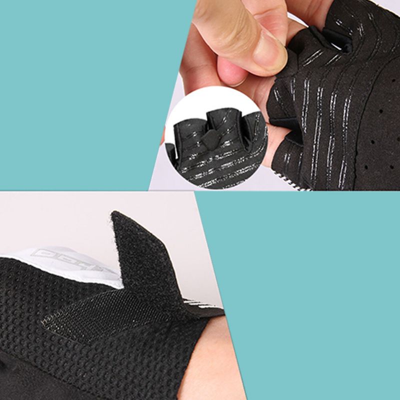 Guantes De Medio Dedo Unisex Antideslizantes Transpirables Y Resistentes Al Desgaste Para Montar En Bicicleta Al Aire Libre