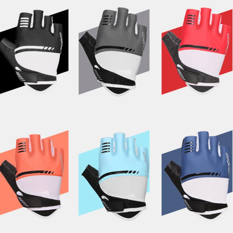 Guantes De Medio Dedo Unisex Antideslizantes Transpirables Y Resistentes Al Desgaste Para Montar En Bicicleta Al Aire Libre