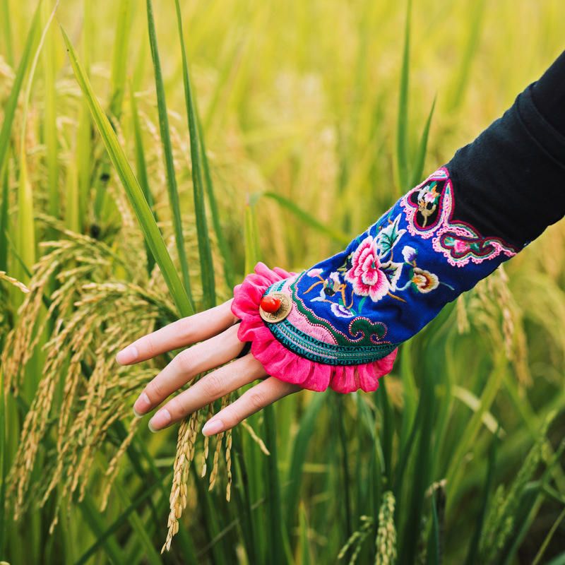 Guantes De Muñeca De Medio Dedo De Manga Larga Para Mujer