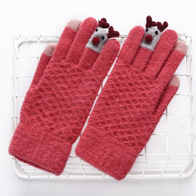 Guantes De Navidad Tejidos Guantes De Exterior Con Pantalla Táctil