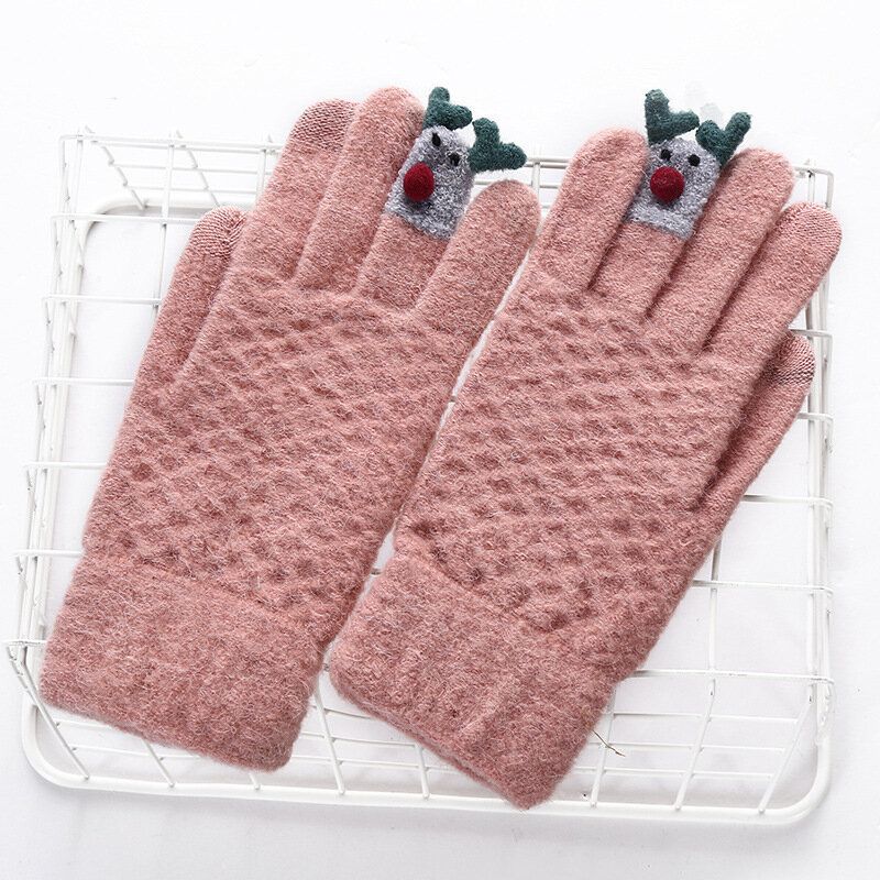 Guantes De Navidad Tejidos Guantes De Exterior Con Pantalla Táctil