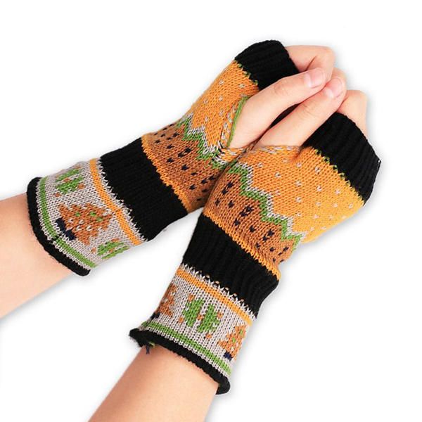 Guantes Sin Dedos Tejidos Cálidos De Invierno De Navidad Para Mujer Para Regalo De Navidad