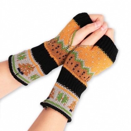 Guantes Sin Dedos Tejidos Cálidos De Invierno De Navidad Para Mujer Para Regalo De Navidad