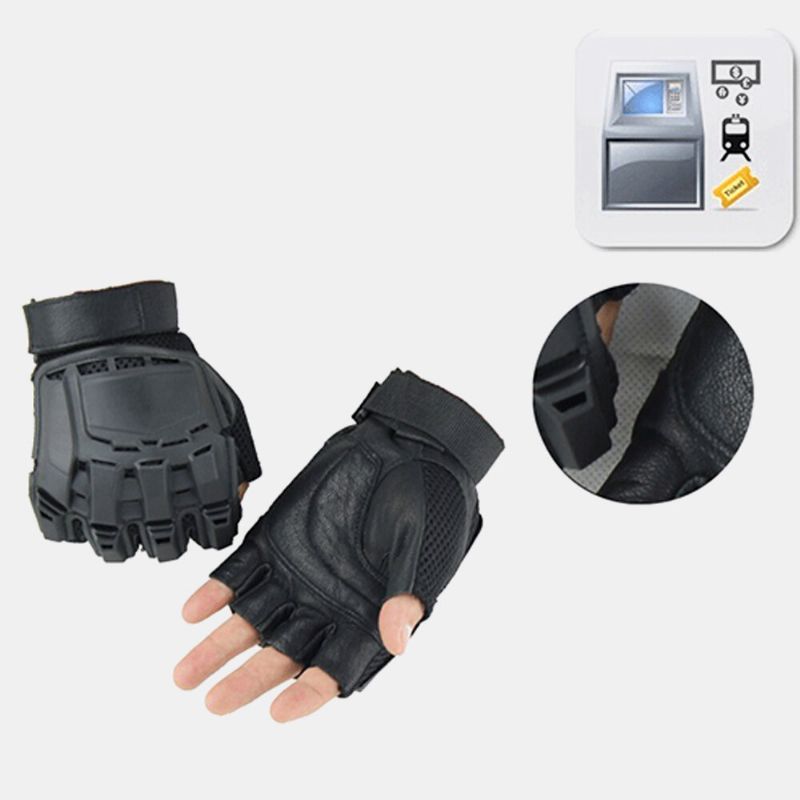 Guantes Tácticos Al Aire Libre Motocicleta Deportes Montañismo Medio Dedo Guantes Hombre Campo Fitness Bicicleta Guantes