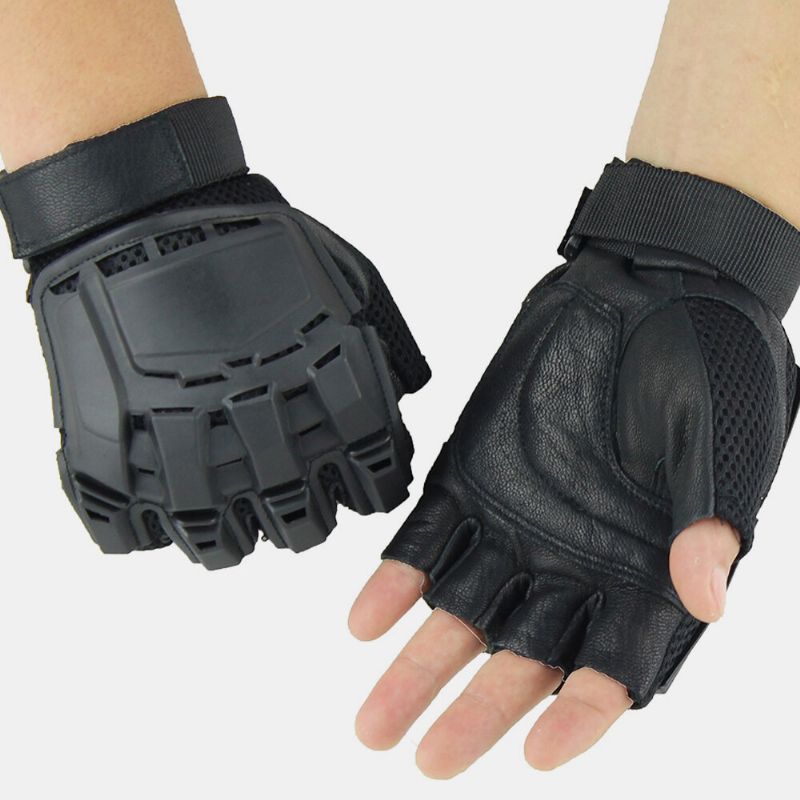 Guantes Tácticos Al Aire Libre Motocicleta Deportes Montañismo Medio Dedo Guantes Hombre Campo Fitness Bicicleta Guantes