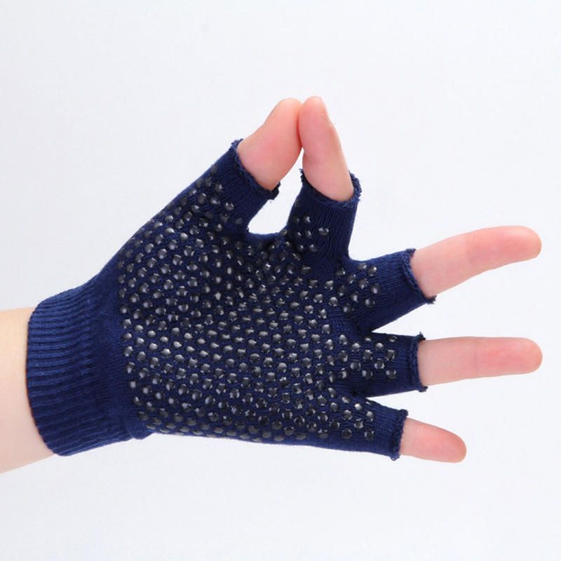 Guantes De Yoga Sin Dedos Con Diseño De Estilo Deportivo Antideslizante Para Mujer