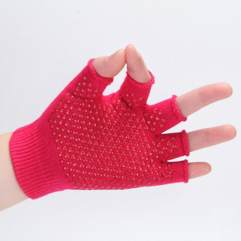 Guantes De Yoga Sin Dedos Con Diseño De Estilo Deportivo Antideslizante Para Mujer