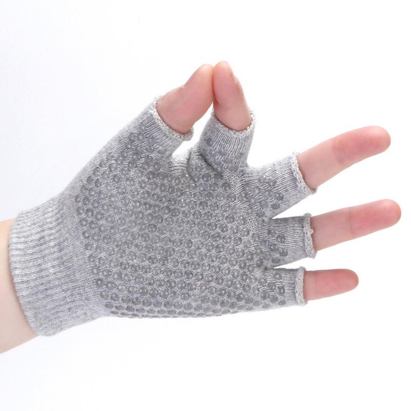 Guantes De Yoga Sin Dedos Con Diseño De Estilo Deportivo Antideslizante Para Mujer