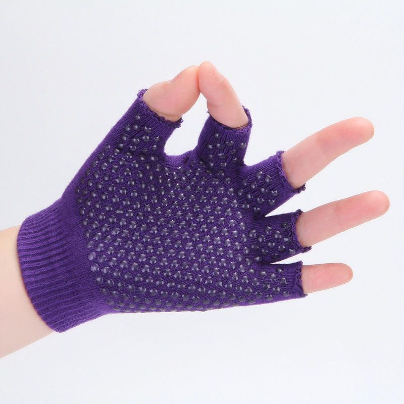 Guantes De Yoga Sin Dedos Con Diseño De Estilo Deportivo Antideslizante Para Mujer