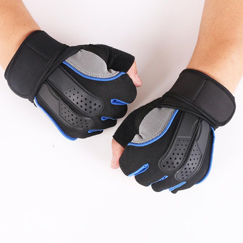 Hombres Mujeres Fitness Gimnasio Muñequera Guantes Deportes Al Aire Libre Medio Dedo Deslizamiento Guantes Para Montar