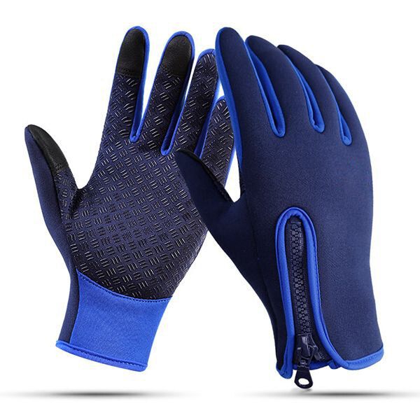 Hombres Mujeres Guante De Pantalla Táctil Impermeable Invierno Cálido Fleece Guantes Antideslizantes Ajustable